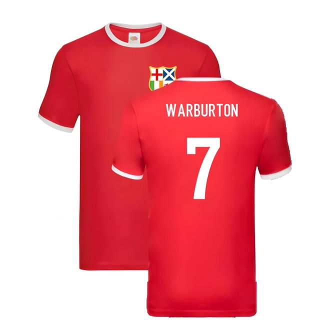 British and Irish Lions Ringer T-Shirt (Red) (Warburton 7) — Shop Now