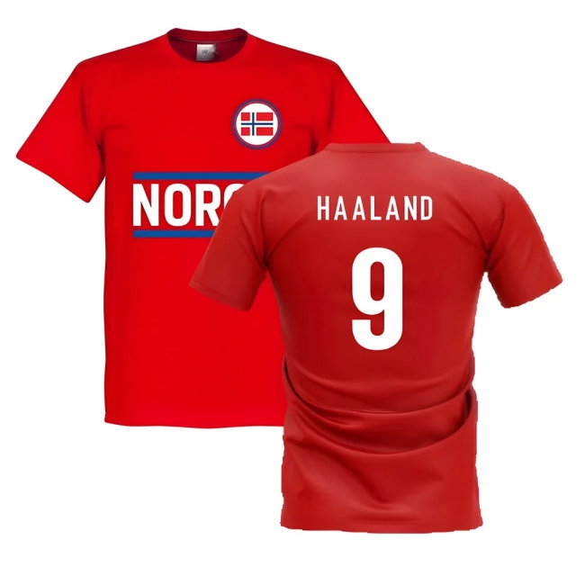 Norway Team T-Shirt - Red (Haaland 9) — Shop Now
