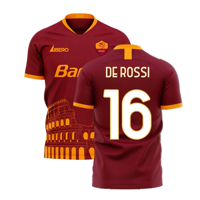 Roma 2025-2026 Home Concept Football Kit (Libero) (DE ROSSI 16)