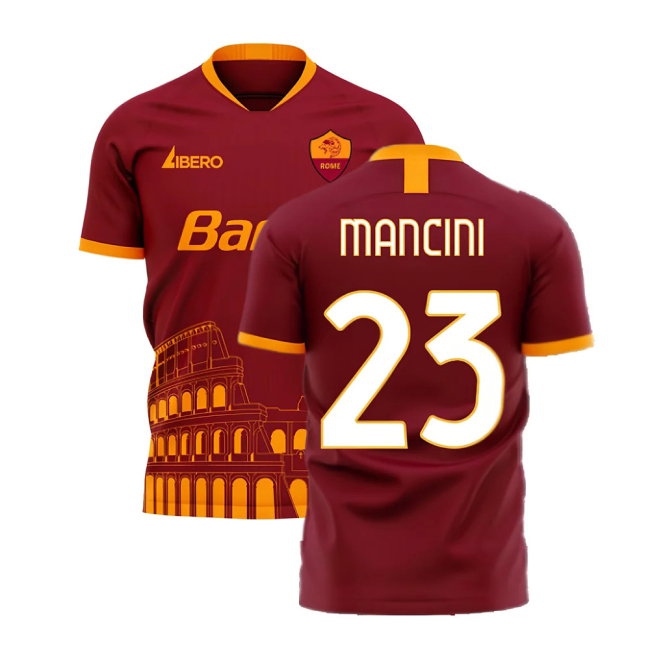 Roma 2025-2026 Home Concept Football Kit (Libero) (MANCINI 23) — Buy Now