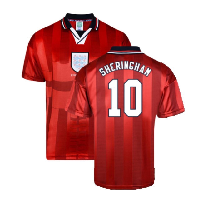 Score Draw England 1998 World Cup Finals Away Retro Football Shirt (SHERINGHAM 10) — Buy Now
