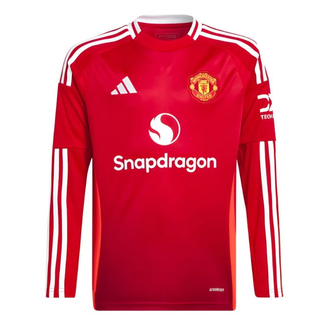 2024-2025 Man Utd Long Sleeve Home Shirt (Kids) (Garnacho 17) — Buy Online