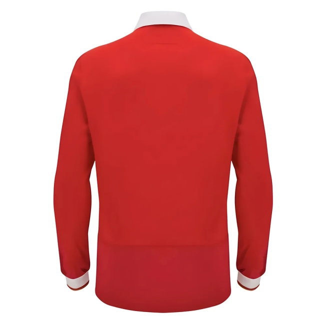 2024-2025 Wales WRU Home LS Cotton Rugby Shirt (Warburton 7) — Shop Online