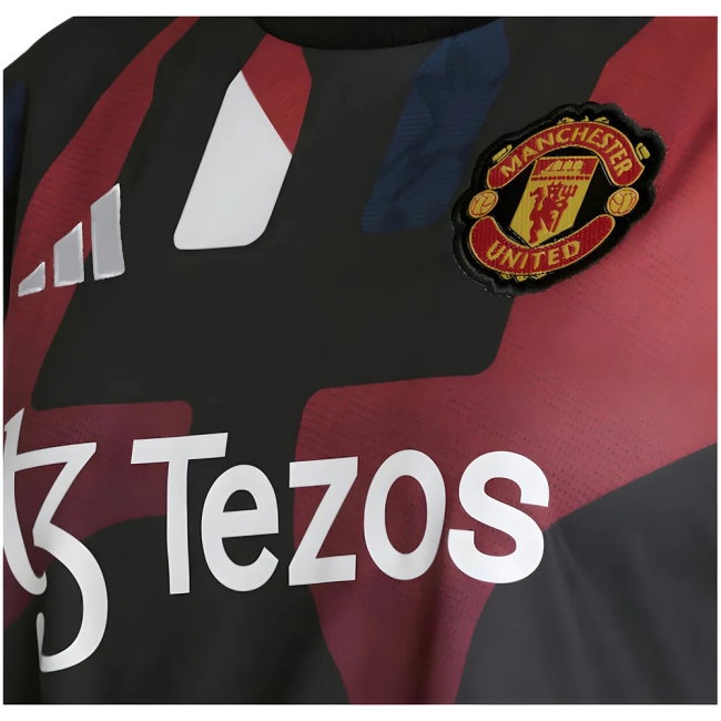 2024-2025 Man Utd Pre-Match Shirt (Black) - Womens (Garnacho 17) — Shop Now