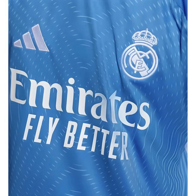 2025-2026 Real Madrid Home Goalkeeper Shirt (Blue) - Kids (Courtois 1) — Buy Now
