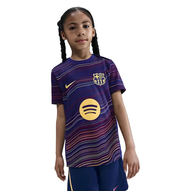 2025-2026 Barcelona Academy Pro Pre Match Shirt (Blue) - Kids (Eric 24) — Buy Online