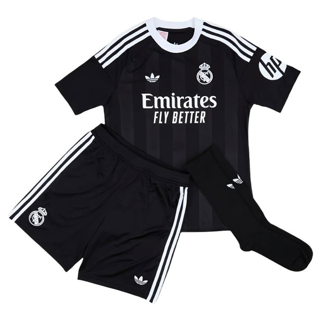 2025-2026 Real Madrid Third Goalkeeper Youth Kit (Black) (Courtois 1) — Buy Online