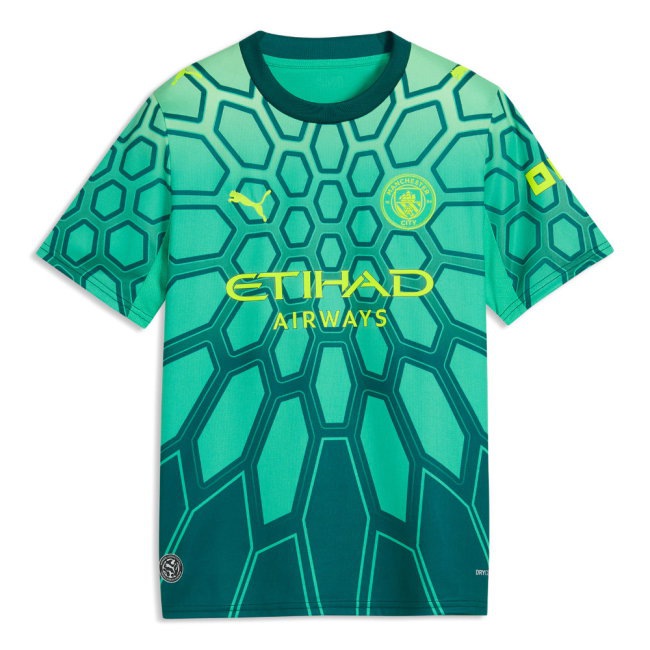 2026-2027 Man City Goalkeeper Shirt (Green) - Kids (Rulli 28) — Shop Now