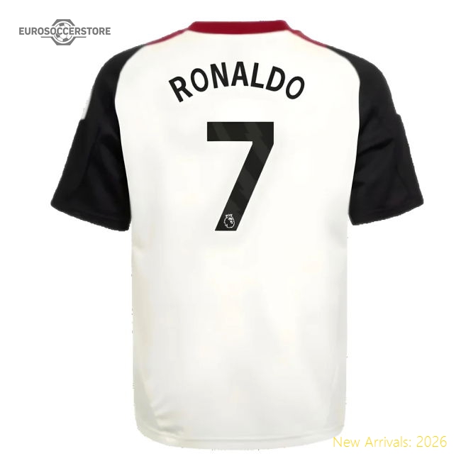 2024-2025 Man Utd Training Jersey (Off White) - Kids (Ronaldo 7)-Football Jersey Hub