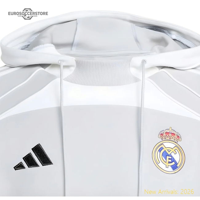 2025-2026 Real Madrid UBP Doubleknit Hoody (White)-BuySoccerJersey Hub