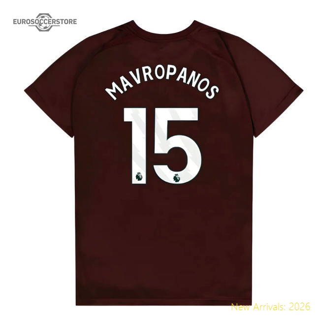 West Ham United Poly T-Shirt (Claret/Blue) - Kids (Mavropanos 15)-Vantage Point Soccer