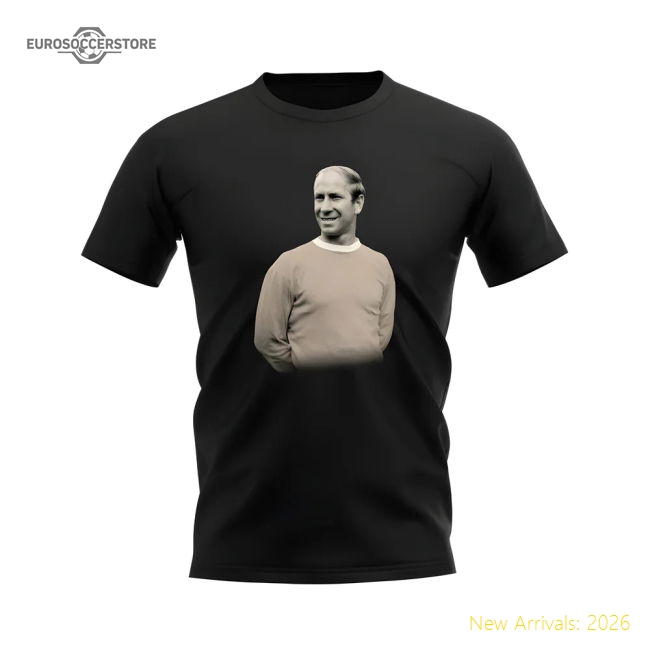 Bobby Charlton Manchester United Legend T-Shirt (Black)-Football Jersey Hub