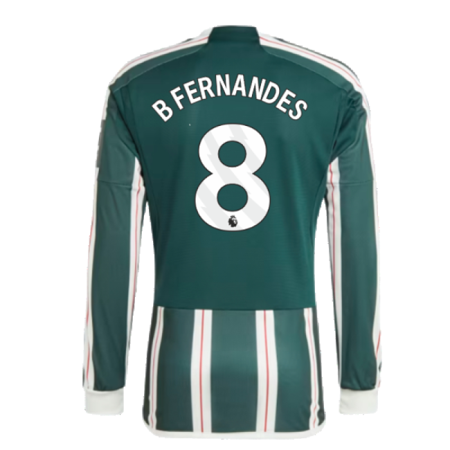 2023-2024 Man Utd Long Sleeve Away Shirt (B Fernandes 8)-Football Jersey Hub