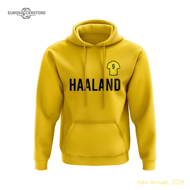 Borussia Dortmund Erling Haaland Dortmund Number Hoody (Yellow)-Jersey Chest: 2026 World Cup Soccer Kits