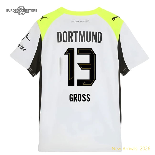 2025-2026 Borussia Dortmund Away Shirt (Kids) (Gross 13)-Football Jersey Hub