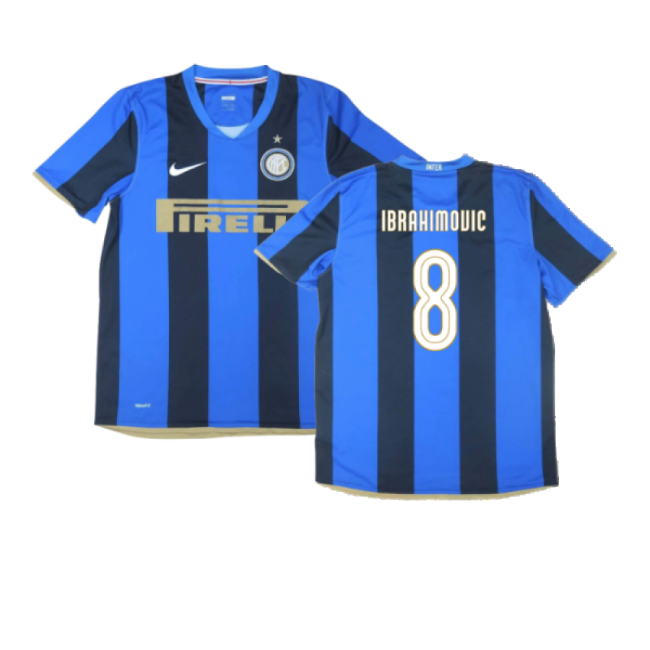 Inter Milan 2008-09 Home Shirt ((Excellent) S) (Ibrahimovic 8)-Football Shirts Shop