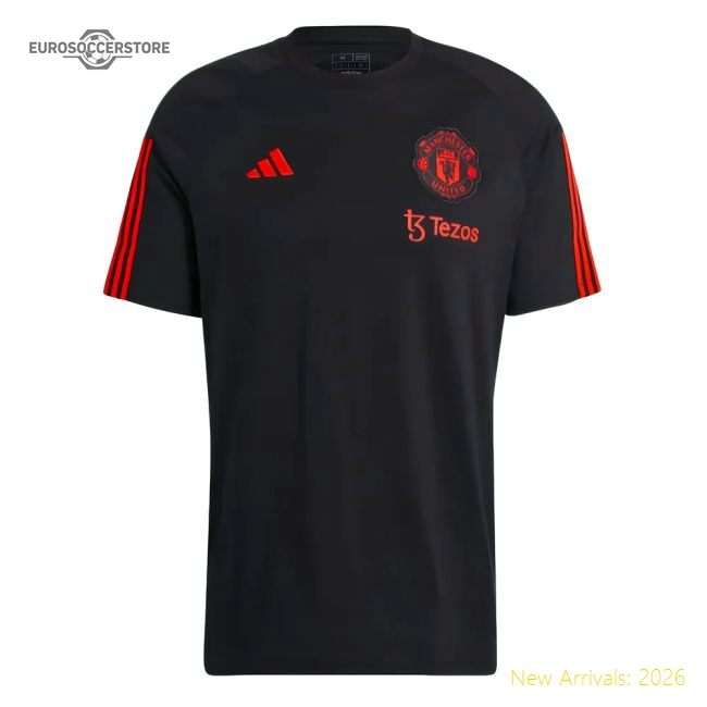 2023-2024 Man Utd Training Tee (Black) (Antony 21)-Football Jersey Hub