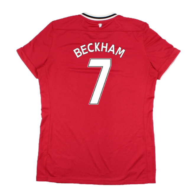 Manchester United 2011-12 Home Shirt (Women\'s) ((Very Good) M) (BECKHAM 7)-Football Jersey Hub