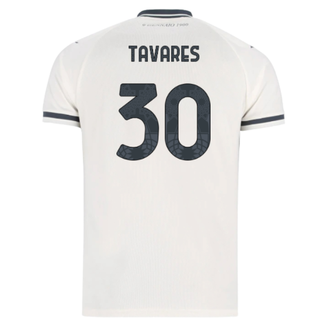 2025-2026 Lazio Away Shirt - Kids (Tavares 30)-Vantage Point Soccer