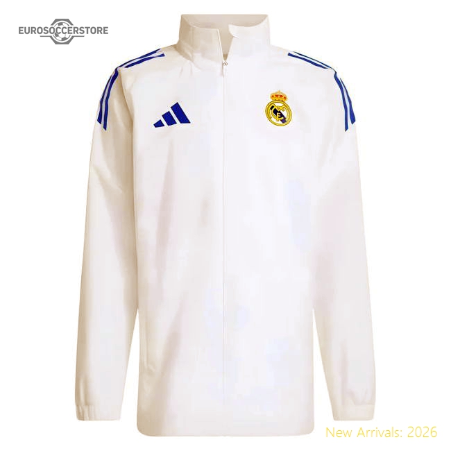 2025-2026 Real Madrid EU Allweather Jacket (White)-BuySoccerJersey Hub