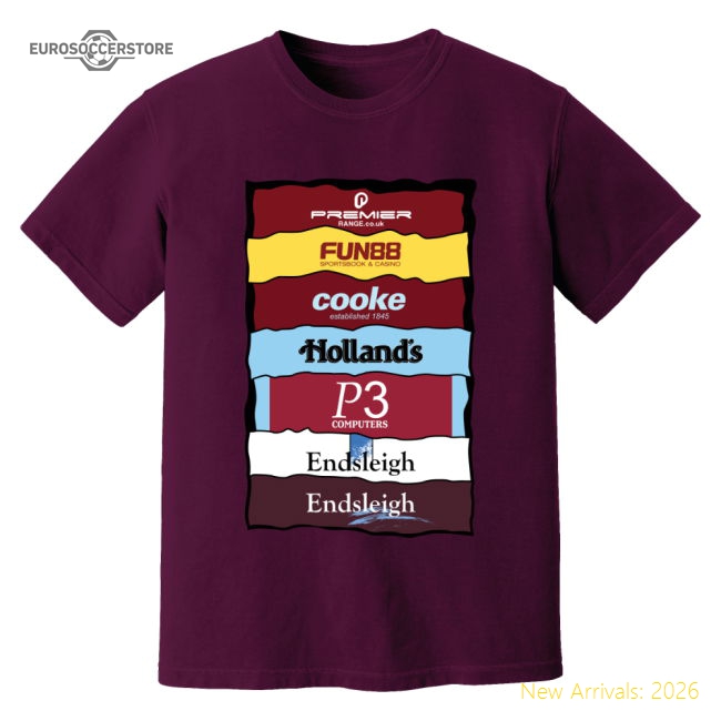 Burnley Sponsor History T-Shirt (Purple)-Vantage Point Soccer