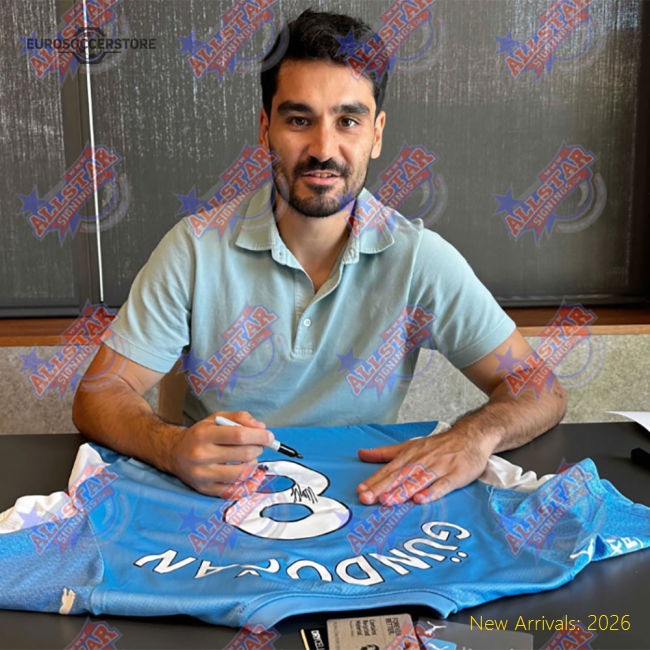 Manchester City FC Rodri & Gundogan Signed Shirts & Medal (Dual Framed)-Football Shirts Shop