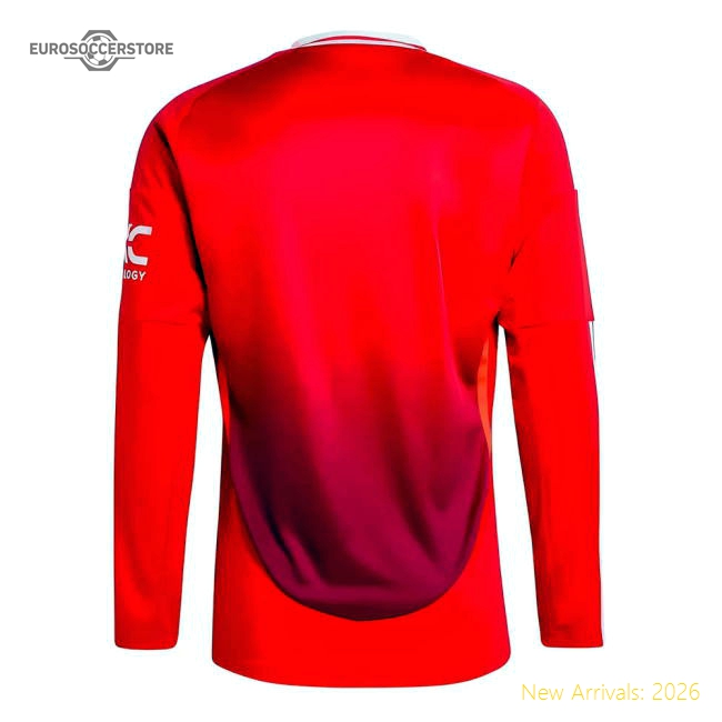 2024-2025 Man Utd Long Sleeve Home Shirt-Football Jersey Hub