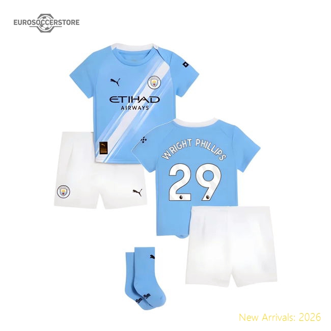 2025-2026 Man City Home Baby Kit (Wright Phillips 29)-Football Jersey Hub