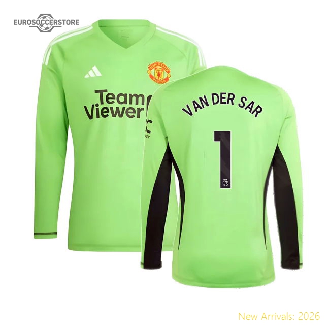 2023-2024 Man Utd Home Goalkeeper Shirt (Solar Green) (VAN DER SAR 1)-Football Jersey Hub