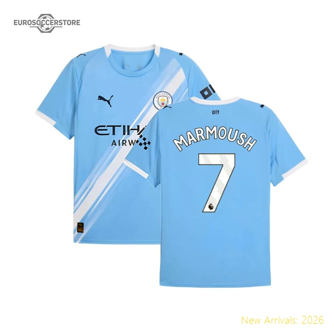 2025-2026 Man City Home Shirt (Marmoush 7)-Football Shirts Shop