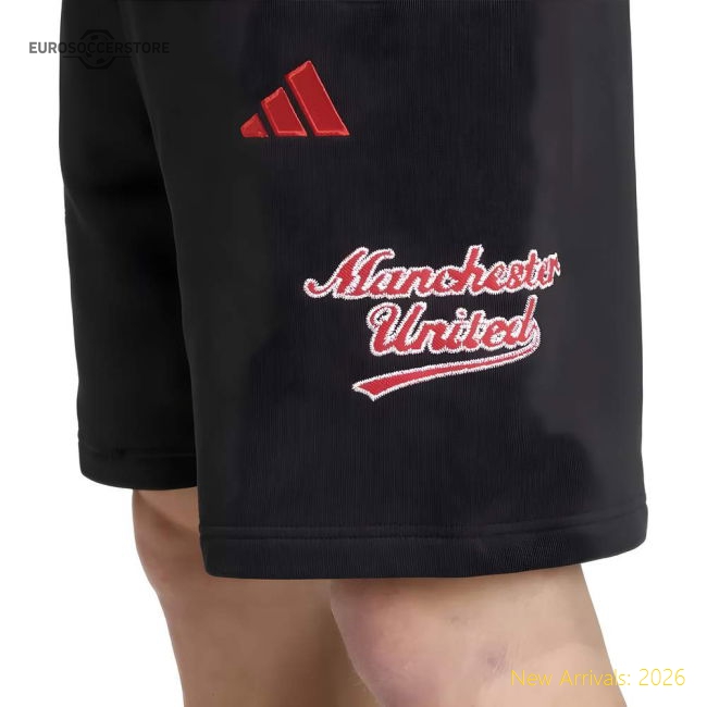 2025-2026 Man Utd US Shorts (Black)-Football Jersey Hub