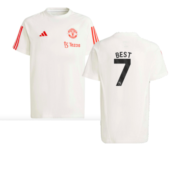 2023-2024 Man Utd Training Tee (White) - Kids (Best 7)-Football Jersey Hub