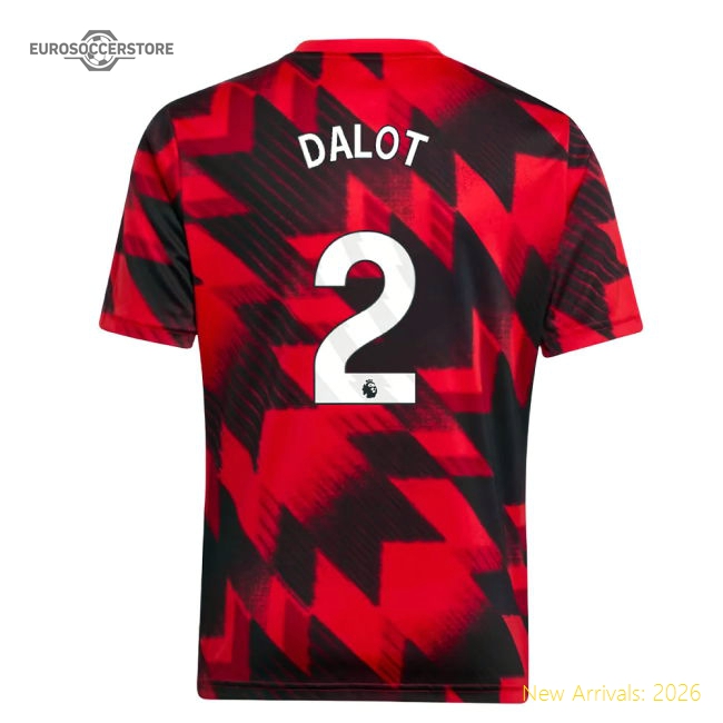2025-2026 Man Utd Pre-Match Shirt (Red) - Kids (Dalot 2)-Football Jersey Hub