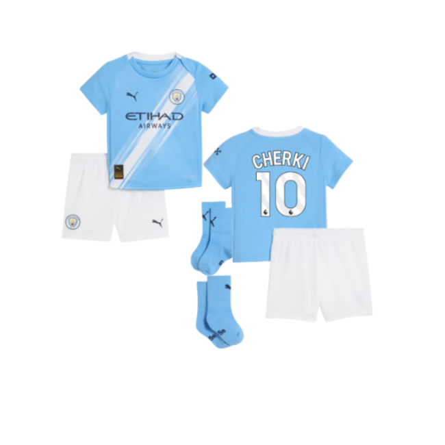 2025-2026 Man City Home Baby Kit (Cherki 10)-Football Jersey Hub
