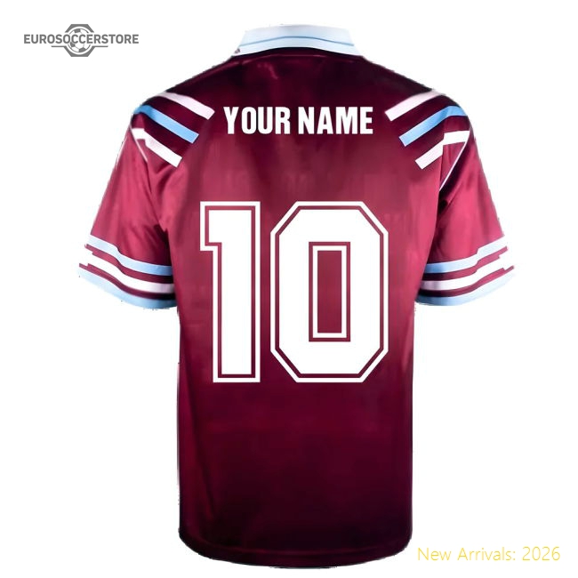 West Ham United 1992 Retro Football Shirt (Your Name)-Vantage Point Soccer
