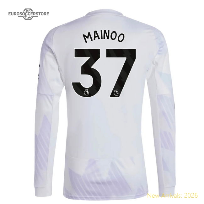 2025-2026 Man Utd Long Sleeve Away Shirt (Mainoo 37)-Football Jersey Hub