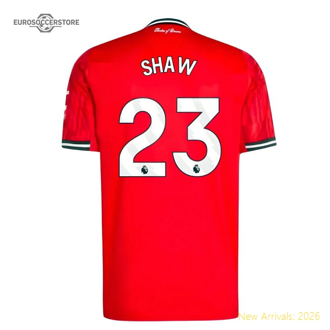 2025-2026 Man Utd Home Shirt (Shaw 23)-Football Jersey Hub