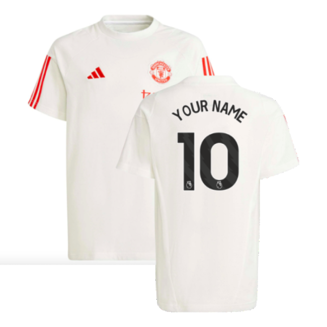 2023-2024 Man Utd Training Tee (White) - Kids (Your Name)-Football Jersey Hub