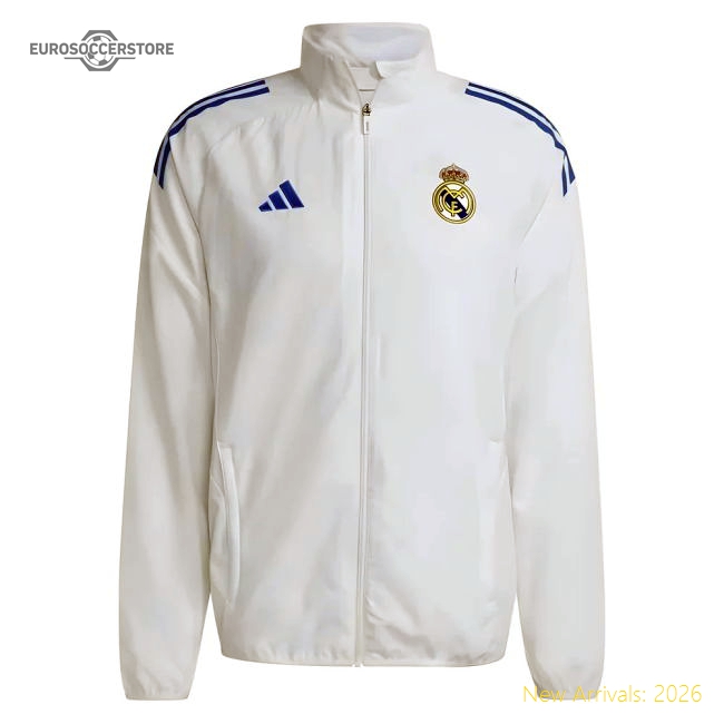 2025-2026 Real Madrid EU Presentation Jacket (White)-BuySoccerJersey Hub