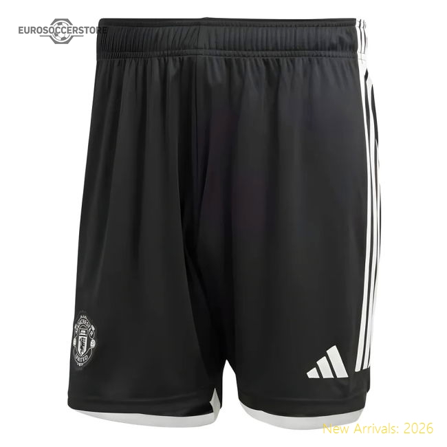 2023-2024 Man Utd Away Shorts (Black)-Football Jersey Hub