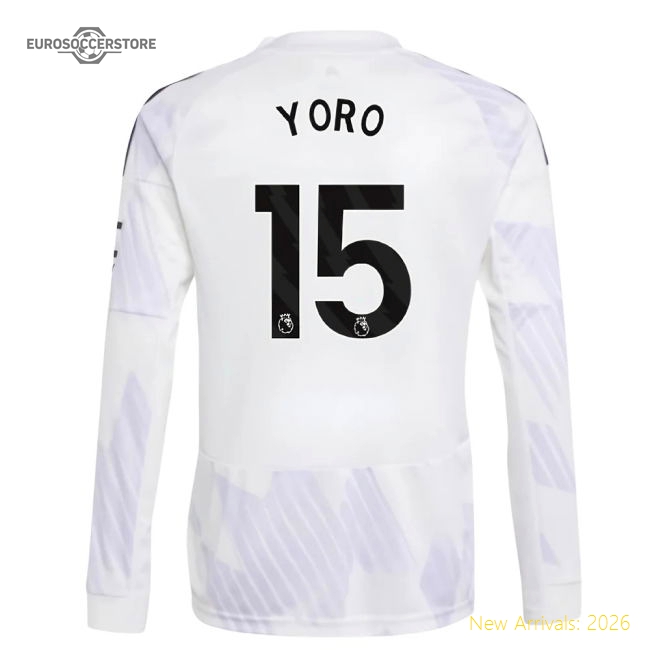 2025-2026 Man Utd Long Sleeve Away Shirt (Kids) (Yoro 15)-Football Jersey Hub