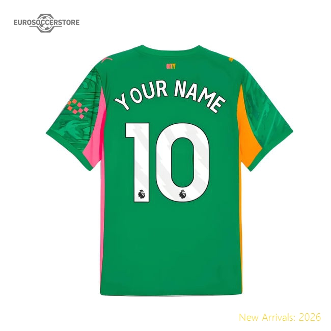 2025-2026 Man City Goalkeeper Away Shirt (Green) (Your Name)-Football Jersey Hub
