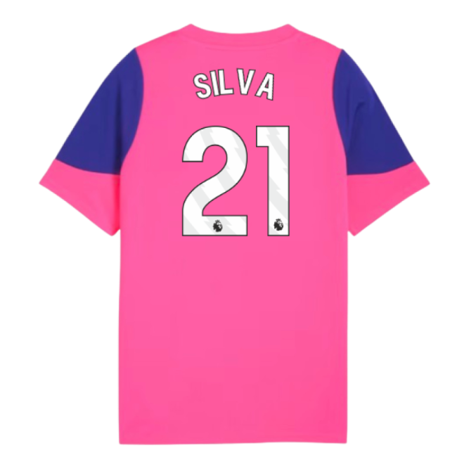 2025-2026 Man City Training Jersey (Fluro Pink) - Kids (Silva 21)-Football Shirts Shop