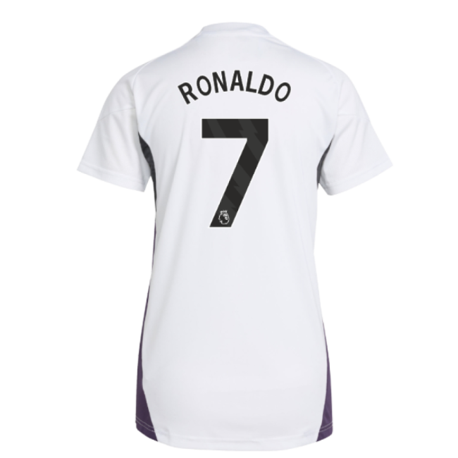 2025-2026 Man Utd Training Jersey (White) - Womens (Ronaldo 7)-Football Jersey Hub