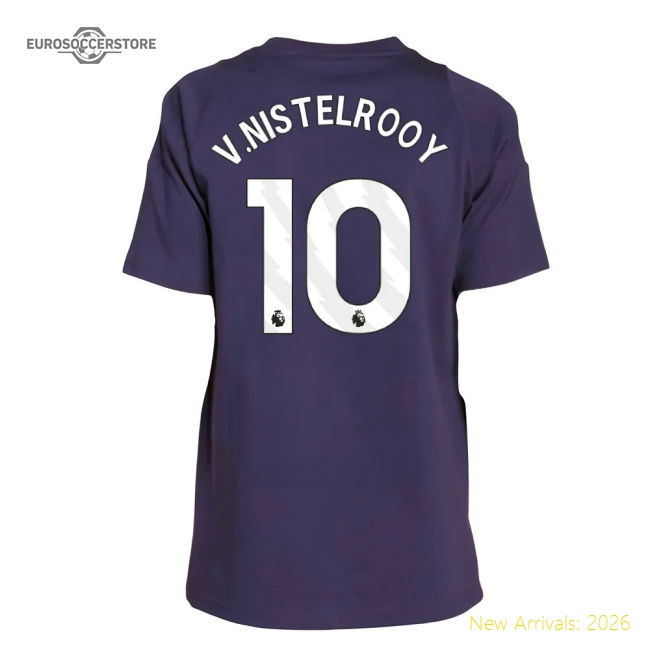 2025-2026 Man Utd Training Tee (Aurora Plum) - Kids (V.Nistelrooy 10)-Football Jersey Hub