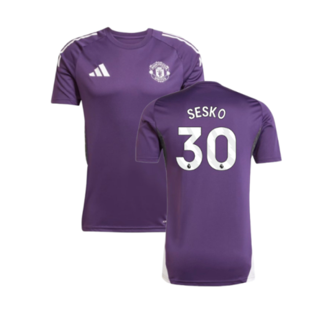 2025-2026 Man Utd Training Jersey (Aurora Plum) (Sesko 30)-Football Jersey Hub