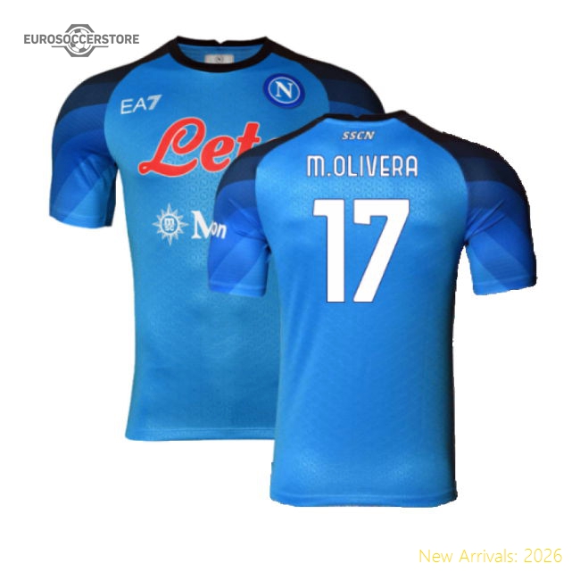 Napoli 2022-23 Player Issue Home Shirt (3XL) (M.Olivera 17) (Excellent)-Vantage Point Soccer
