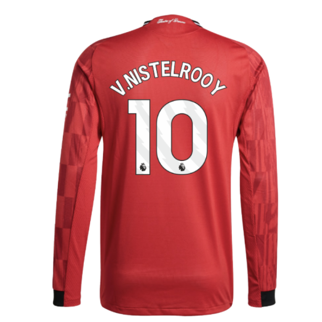 2025-2026 Man Utd Authentic Long Sleeve Home Shirt (V.Nistelrooy 10)-Football Jersey Hub
