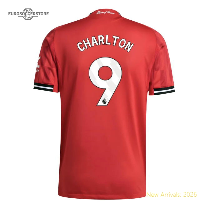 2025-2026 Man Utd Authentic Home Shirt (Charlton 9)-Football Jersey Hub