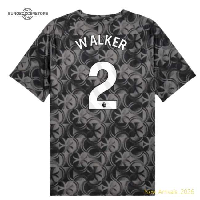 2025-2026 Man City Warm Up Jersey (Black) (Walker 2)-Football Shirts Shop